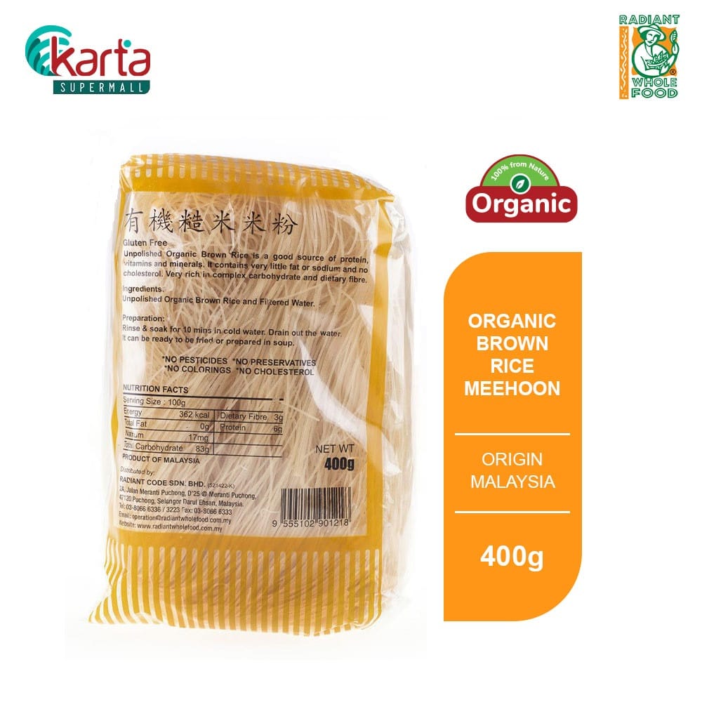 Radiant Organic Brown Rice Meehon 400g Karta Supermall