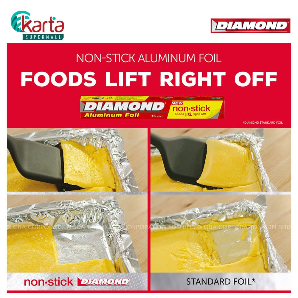 Diamond Aluminum Foil Nonstick 16 SQ FT/5.0m Karta Supermall