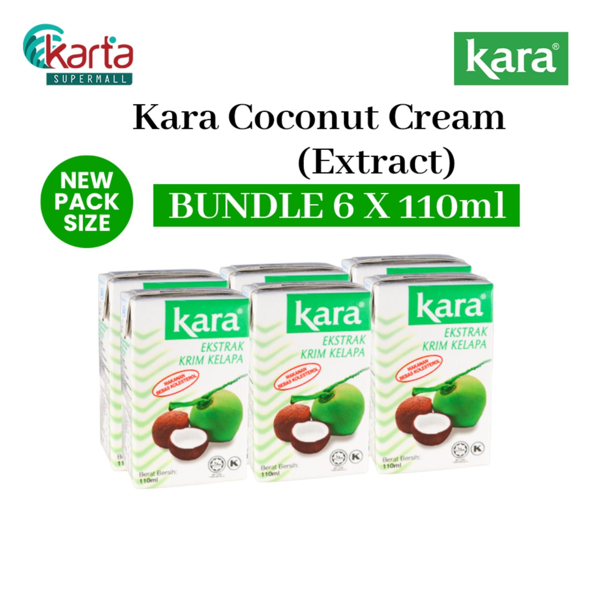 Kara Coconut Cream (Extract) 110ml x 6 units - Karta Supermall