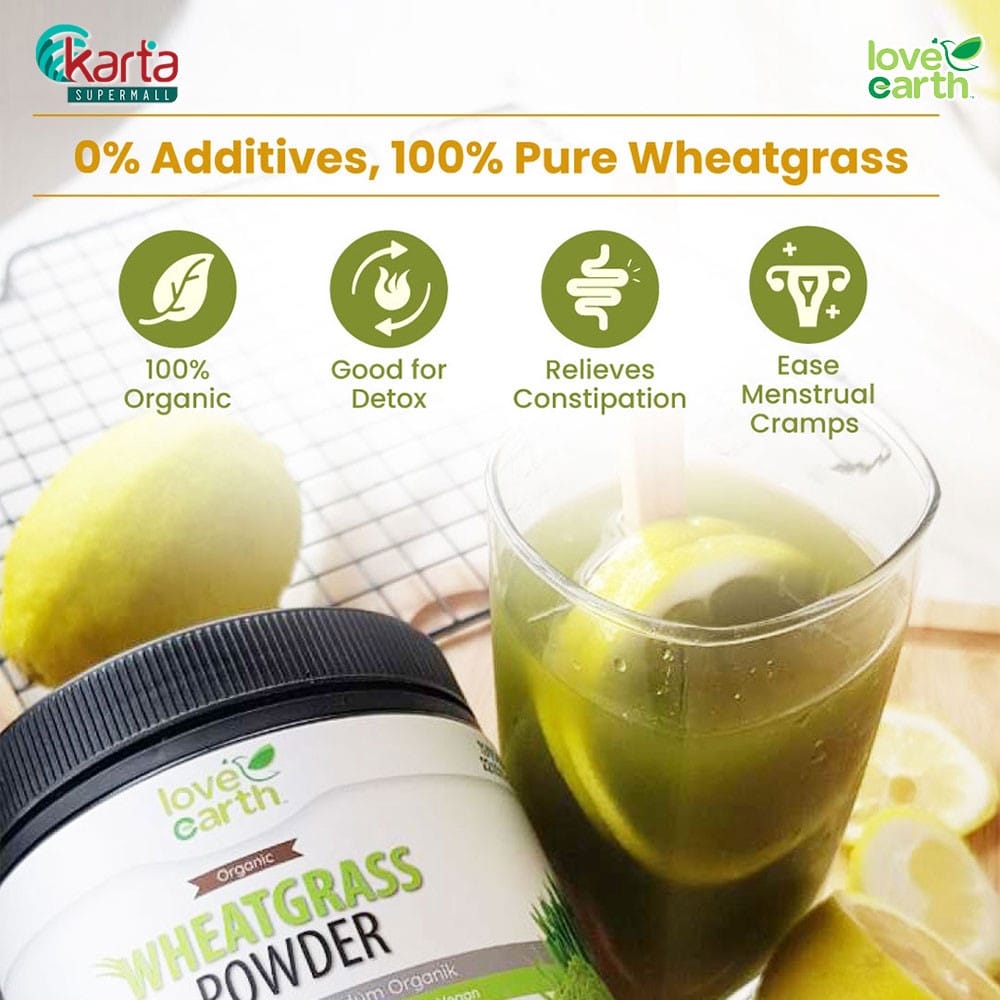 Love Earth Organic Wheatgrass Powder 185g Karta Supermall