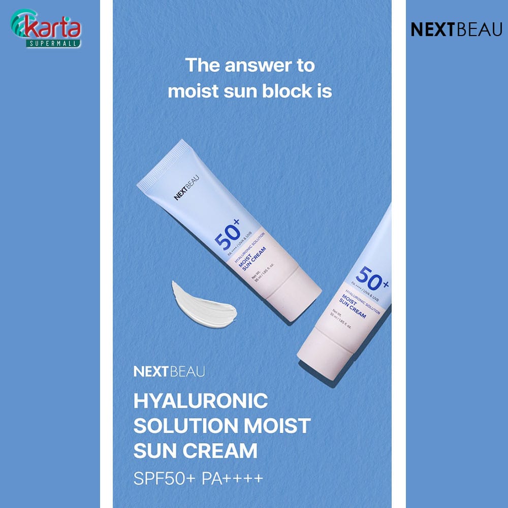 NEXTBEAU Hyaluronic Solution Moist Sun Cream SPF50+ PA++++ / UVA & UVB ...