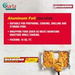 Diamond Aluminum Foil Non-stick 16 SQ FT/5.0m