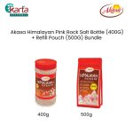 Akasa Himalayan Pink Rock Salt Bottle (400G) + Refill Pouch (500G) Bundle
