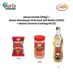 Akasa Kerisik (100g) + Akasa Himalayan Pink Rock Salt Bottle (400G) + Akasa Coconut Cooking Oil (1L)
