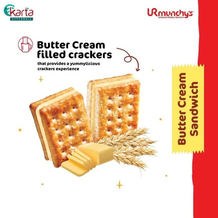 Munchy's Cracker Sandwich Butter Flavoured Cream 540g (Bundle of 2 Packs)