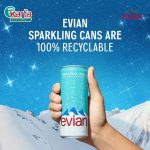 Evian Sparkling Can Natural Mineral Water (330ml) (Clearance Sales – EXP: APR 2026)