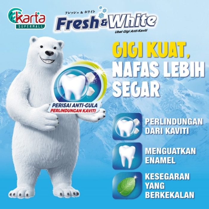 Fresh & White Toothpaste 160g (Fresh Cool Mint)  + Toothbrush Pack