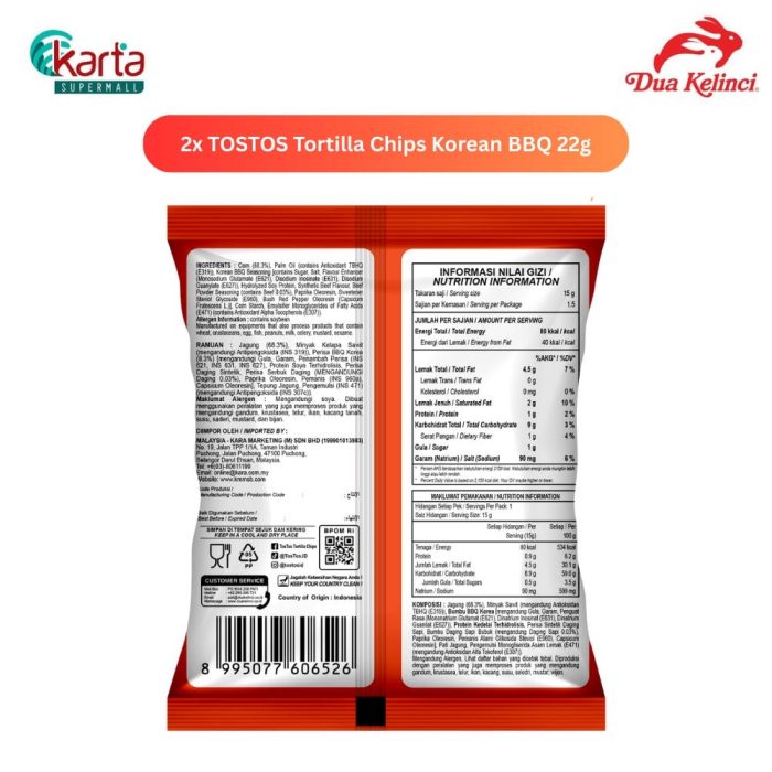 TOSTOS Tortilla Chips Korean BBQ (2’s x 22g)