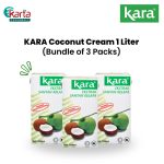KARA Coconut Cream Santan 1Liter x 3 Units Bundle