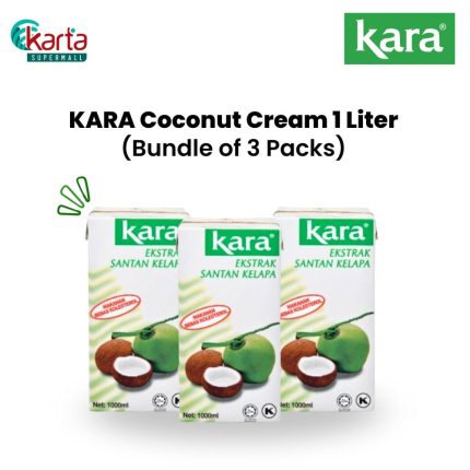 KARA Coconut Cream Santan 1Liter x 3 Units Bundle