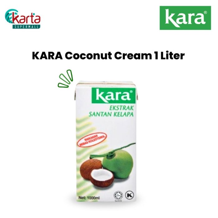 KARA Coconut Cream Santan 1Liter x 6 Units Bundle