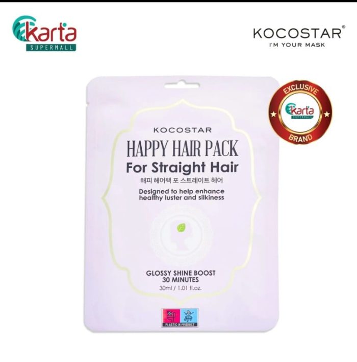 KOCOSTAR Happy Hair Pack For Straight Hair (Glossy Shine Boost) Bundle Set (30ml x 3 packs)