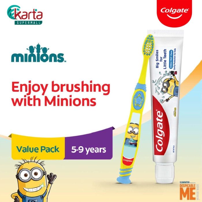 Colgate Kids Minions Toothbrush 5 - 9 Years Old (Ultra Soft)