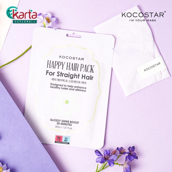 KOCOSTAR Happy Hair Pack For Straight Hair (Glossy Shine Boost) Bundle Set (30ml x 3 packs)