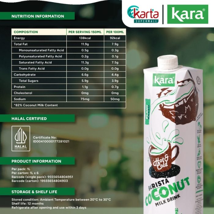 Kara Barista Coconut Milk Drink (1L x 3 Units) Bundle