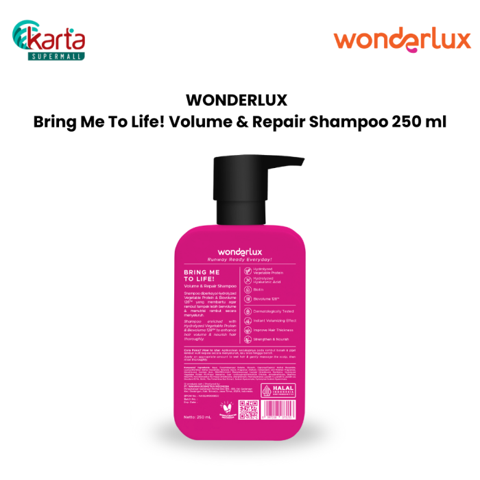 WONDERLUX Volume & Repair Shampoo 250ml (Bring Me To Life!)