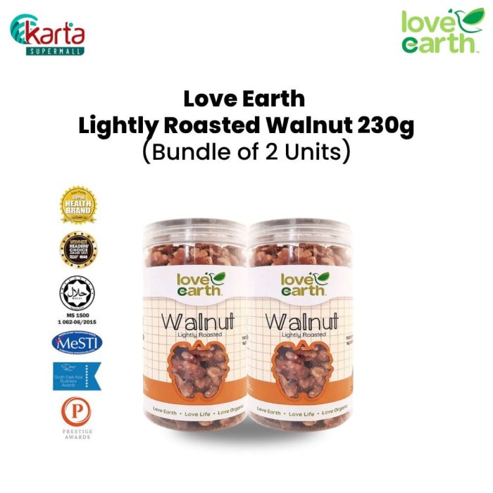 Love Earth Lightly Roasted Walnut 230g 2-pc Bundle (Clearance Sale : EXP APR 2026)