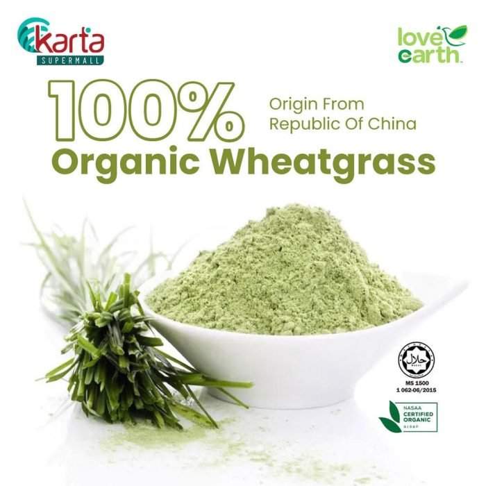 Love Earth Organic Wheatgrass Powder 185g 2-pc Bundle (Clearance Sale : EXP APR 2026)