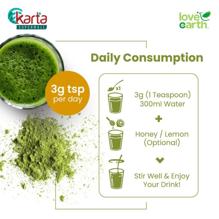 Love Earth Organic Wheatgrass Powder 185g 2-pc Bundle (Clearance Sale : EXP APR 2026)