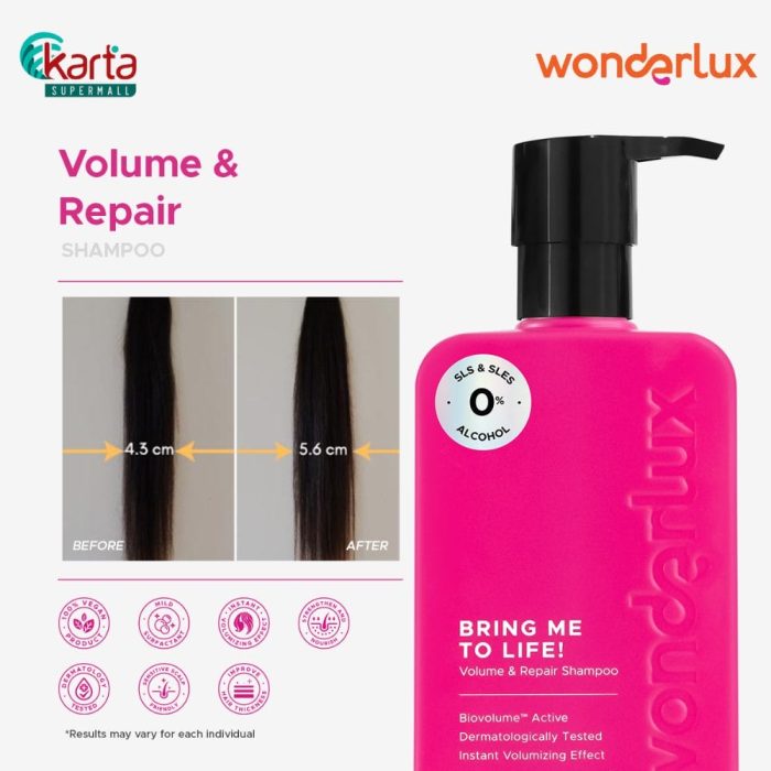 WONDERLUX Volume & Repair Shampoo 250ml (Bring Me To Life!)