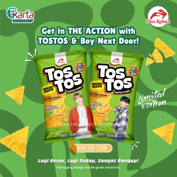 TOSTOS Tortilla Chips Assorted Flavours 145g BoyNextDoor 6-Pack Complete Bundle (Limited Edition)