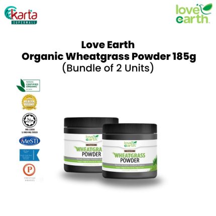 Love Earth Organic Wheatgrass Powder 185g 2-pc Bundle (Clearance Sale : EXP APR 2026)