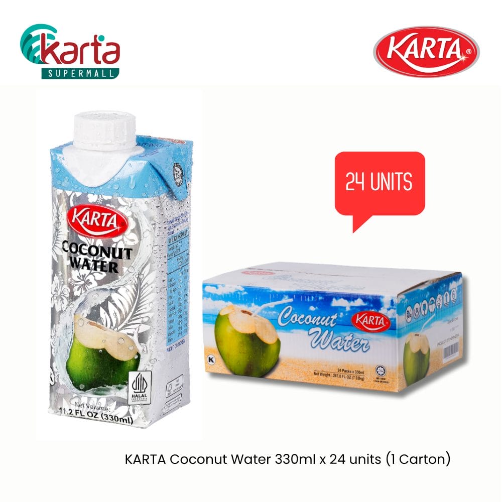 f429c64813b1d0eec878e9fc98e7951f.jpg KARTA Coconut Water Air Kelapa 330ml x 24 units (1 Carton) - Image 1