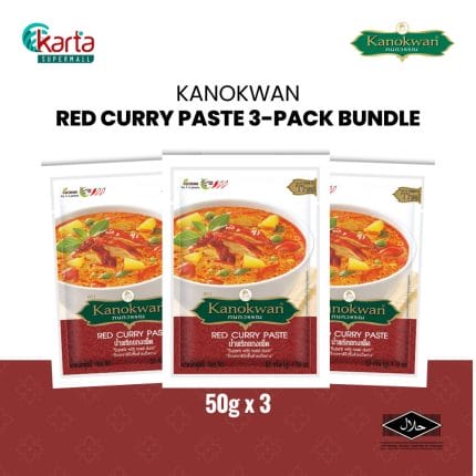 Kanokwan Red Curry Paste 3-Pack Bundle (50g x 3)