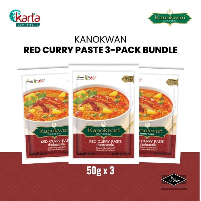 Kanokwan Red Curry Paste 3-Pack Bundle (50g x 3)