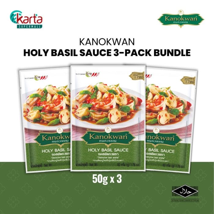 Kanokwan Holy Basil Sauce 3-Pack Bundle (50g x 3)