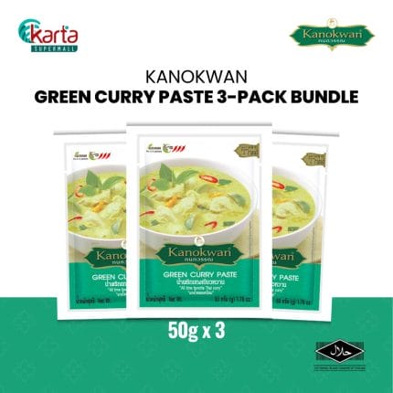 Kanokwan Green Curry Paste 3-Pack Bundle (50g x 3)