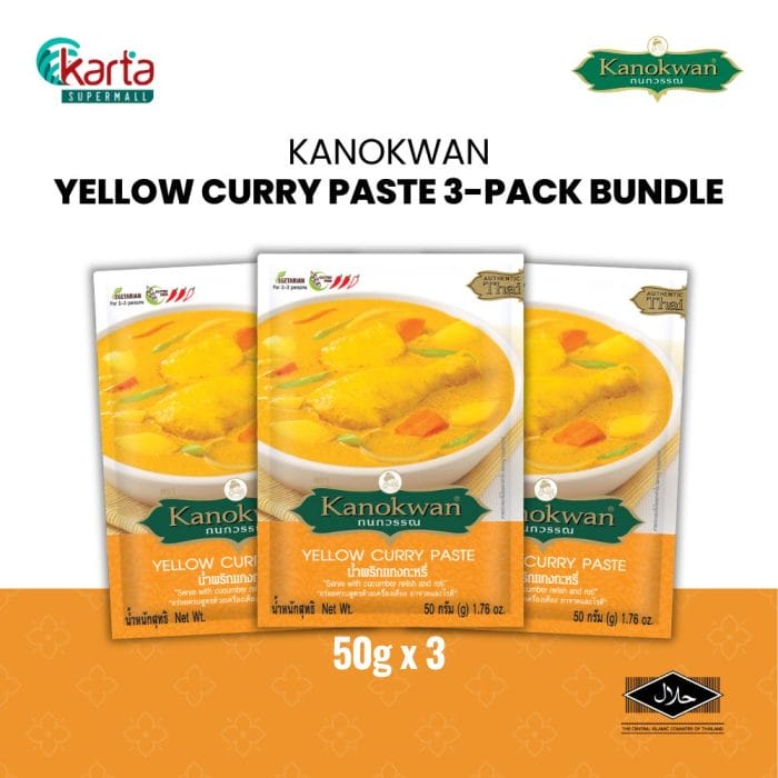 Kanokwan Yellow Curry Paste 3-Pack Bundle (50g x 3)