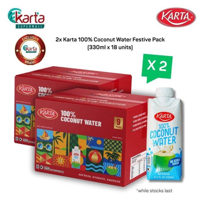 Karta 100% Coconut Water Festive Pack 2-CTN Bundle (18s x 330ml)
