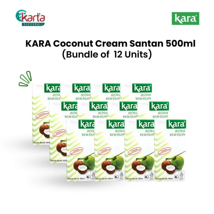 KARA Coconut Cream Santan 500ml (12-Unit Bundle)