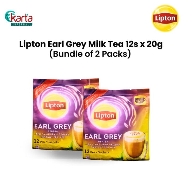 Lipton Earl Grey Milk Tea 12s x 20g (Bundle of 2 Packs) (Clearance Sale : EXP MAY 2026)
