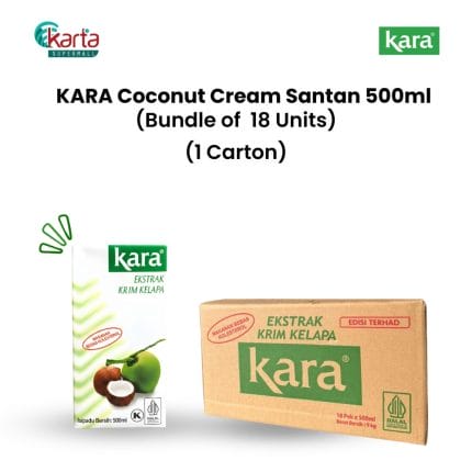 KARA Coconut Cream Santan 500ml x 18-Unit Bundle (Full Carton)