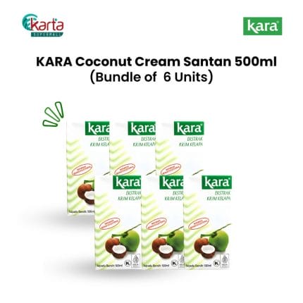 KARA Coconut Cream Santan 500ml (6-Unit Bundle)