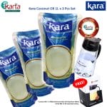 KARA Coconut Cooking Oil 1L Refill x 3 Packs