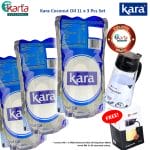 KARA Coconut Cooking Oil 1L Refill x 3 Packs