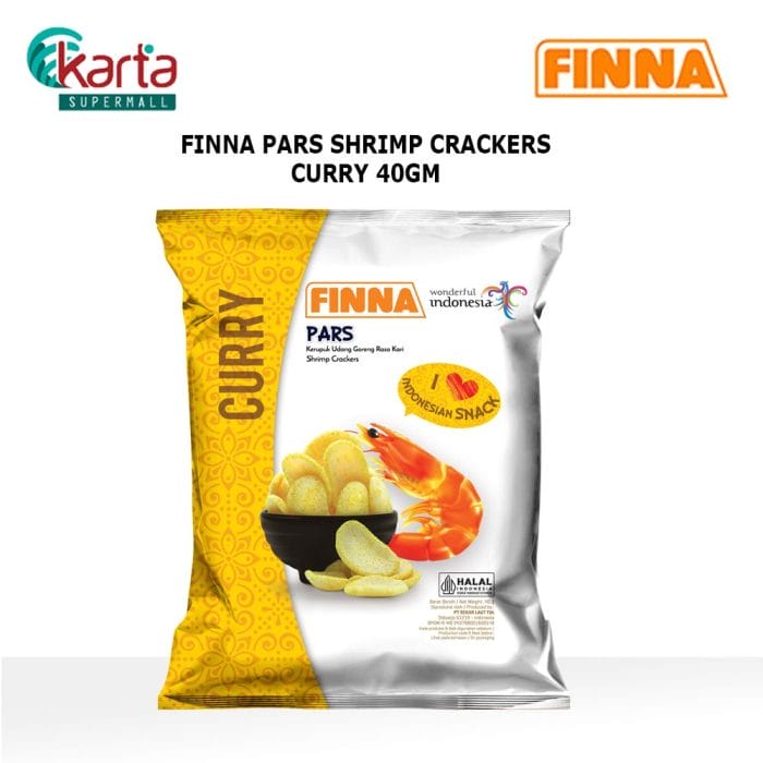 Finna Pars Shrimp Crackers Curry Flavor 40g 2-Pack Bundle