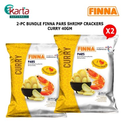 Finna Pars Shrimp Crackers Curry Flavor 40g 2-Pack Bundle
