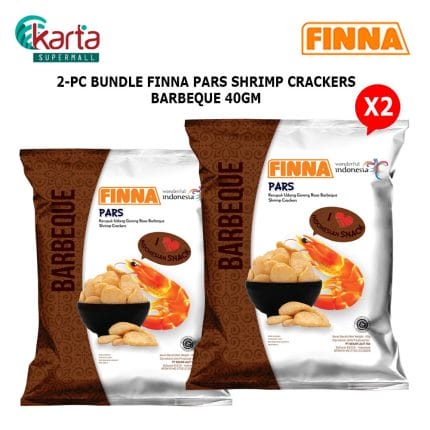 Finna Pars Shrimp Crackers BBQ Flavor 40g 2-Pack Bundle