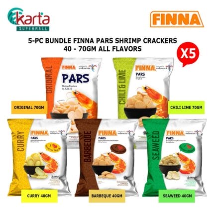Finna Pars Shrimp Crackers Complete Flavours (5-Pack) Bundle