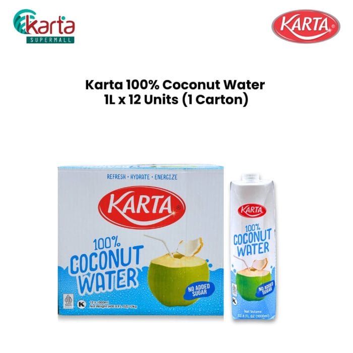 Karta 100% Coconut Water 1L x 12 Units (1 Carton)
