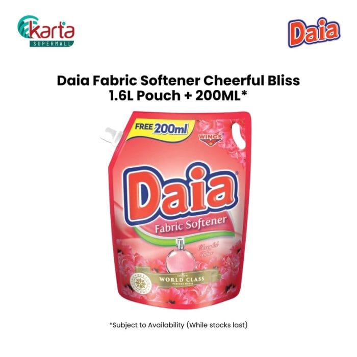 Daia Fabric Softener Cheerful Bliss 1.6L + FREE 200ml Pouch