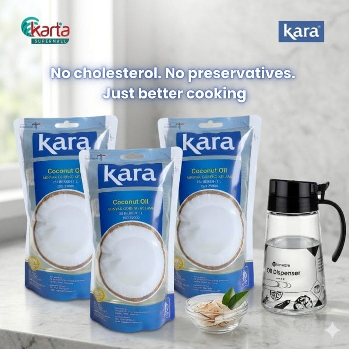 KARA Coconut Cooking Oil 1L Refill x 3 Packs