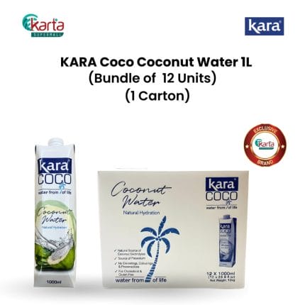 KARA Coco Coconut Water 1L x 12 Packs (1 Carton)