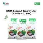 KARA Coconut Cream Santan 1Liter x 3 Units Bundle