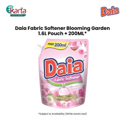 Daia Fabric Softener Blooming Garden 1.6L + FREE 200ml Pouch