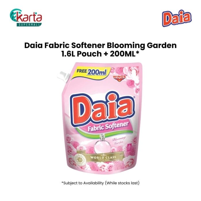 Daia Fabric Softener Blooming Garden 1.6L + FREE 200ml Pouch